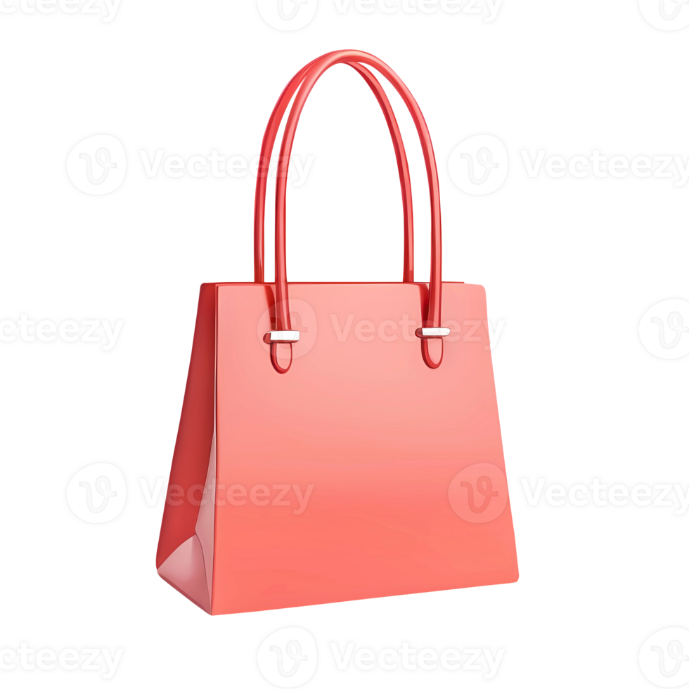 AI generated 3D Rendering Red Handbag For Women png