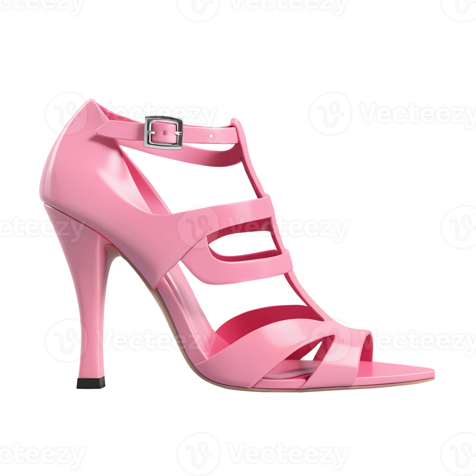 AI generated 3D Rendering Pink High Heel Shoes png