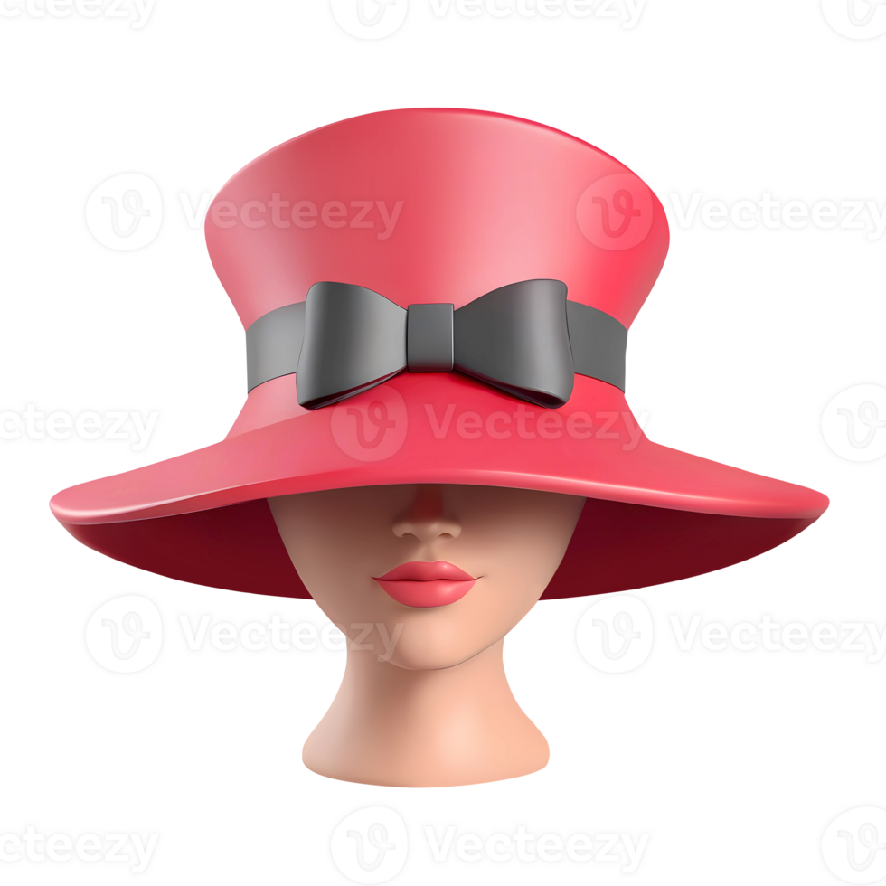 AI generated 3D Rendering Female Mannequin Head Wearing Hat png