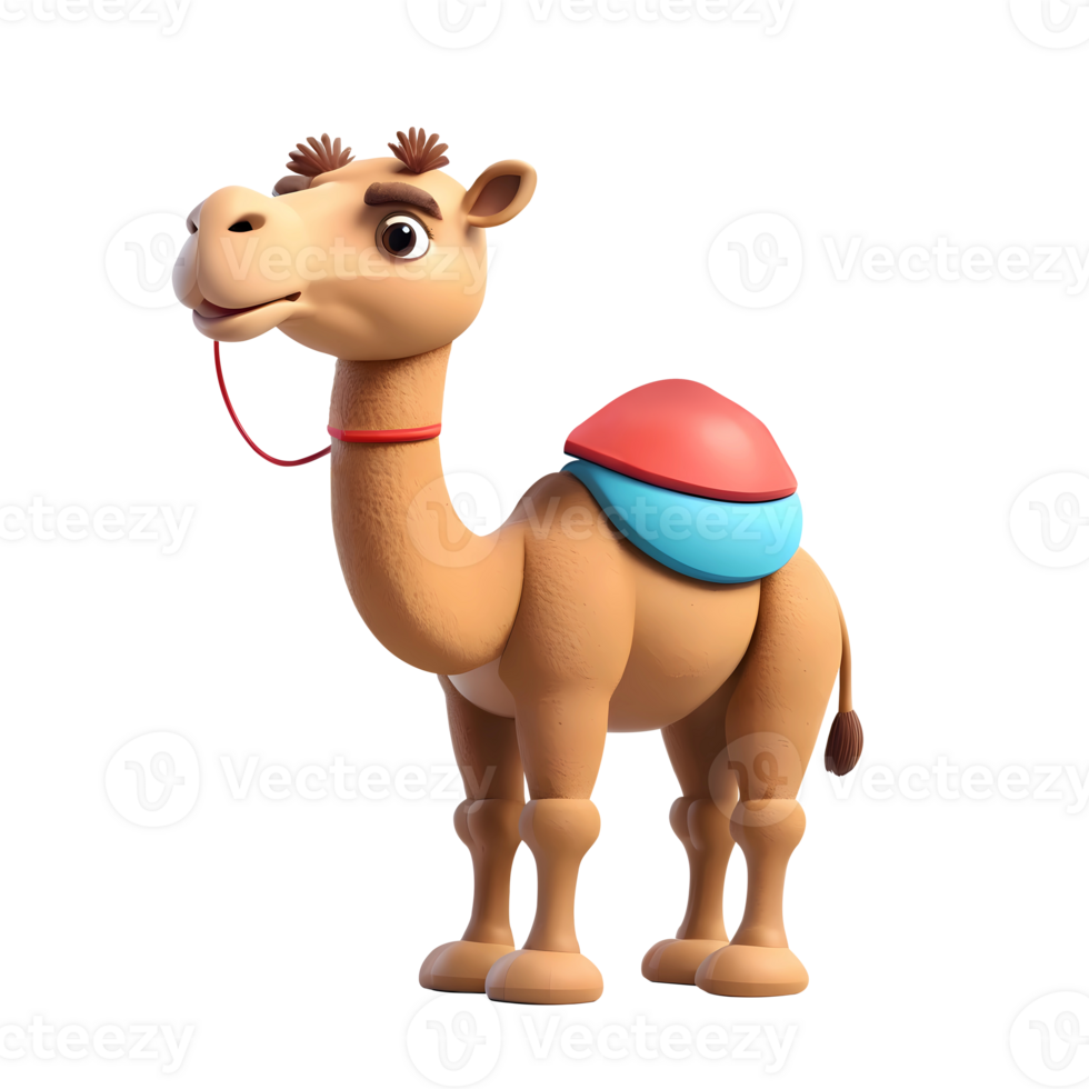 AI generated 3d rendering cartoon camel png