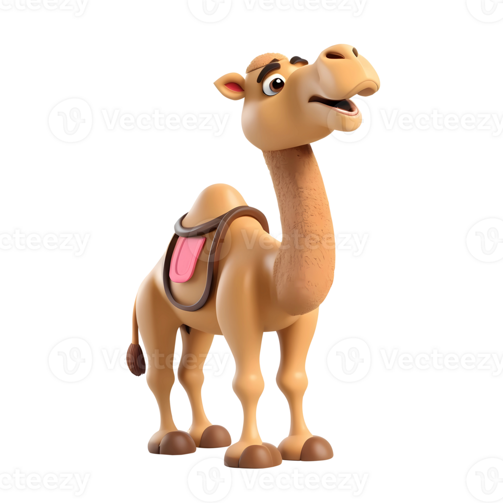 AI generated 3d rendering cartoon camel png