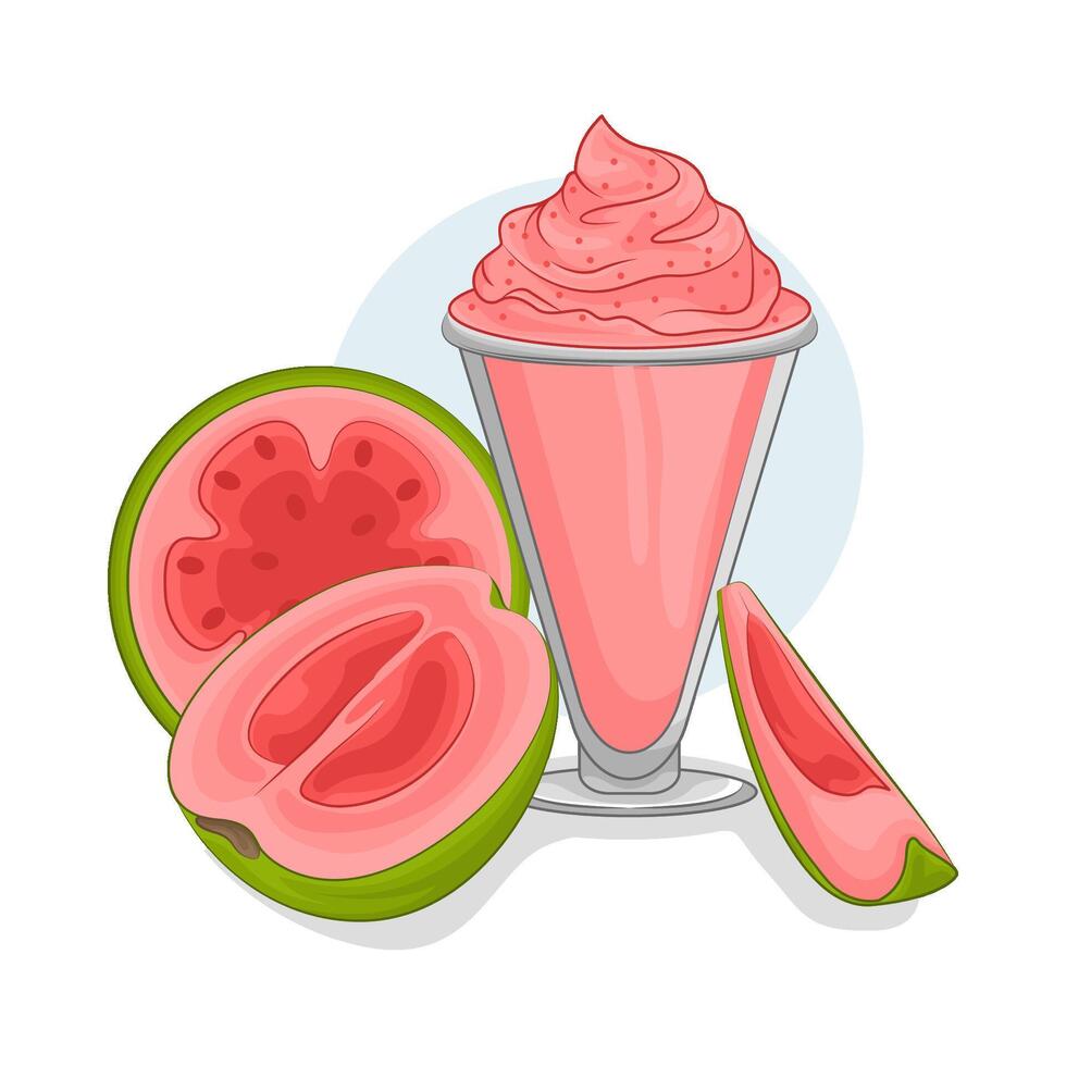 ilustración de guayaba jugo vector