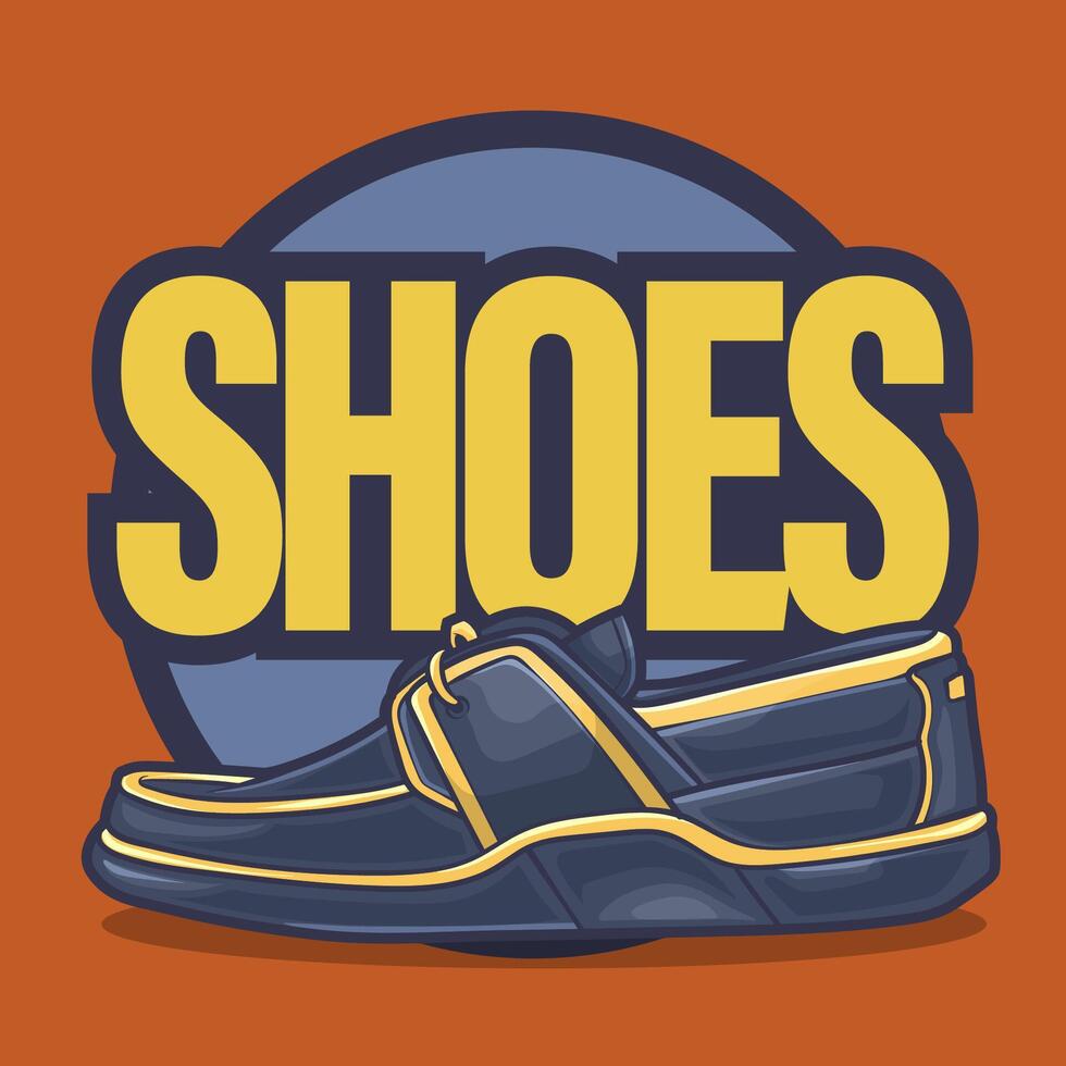 Sneakers shoes vector art with flat illustration style