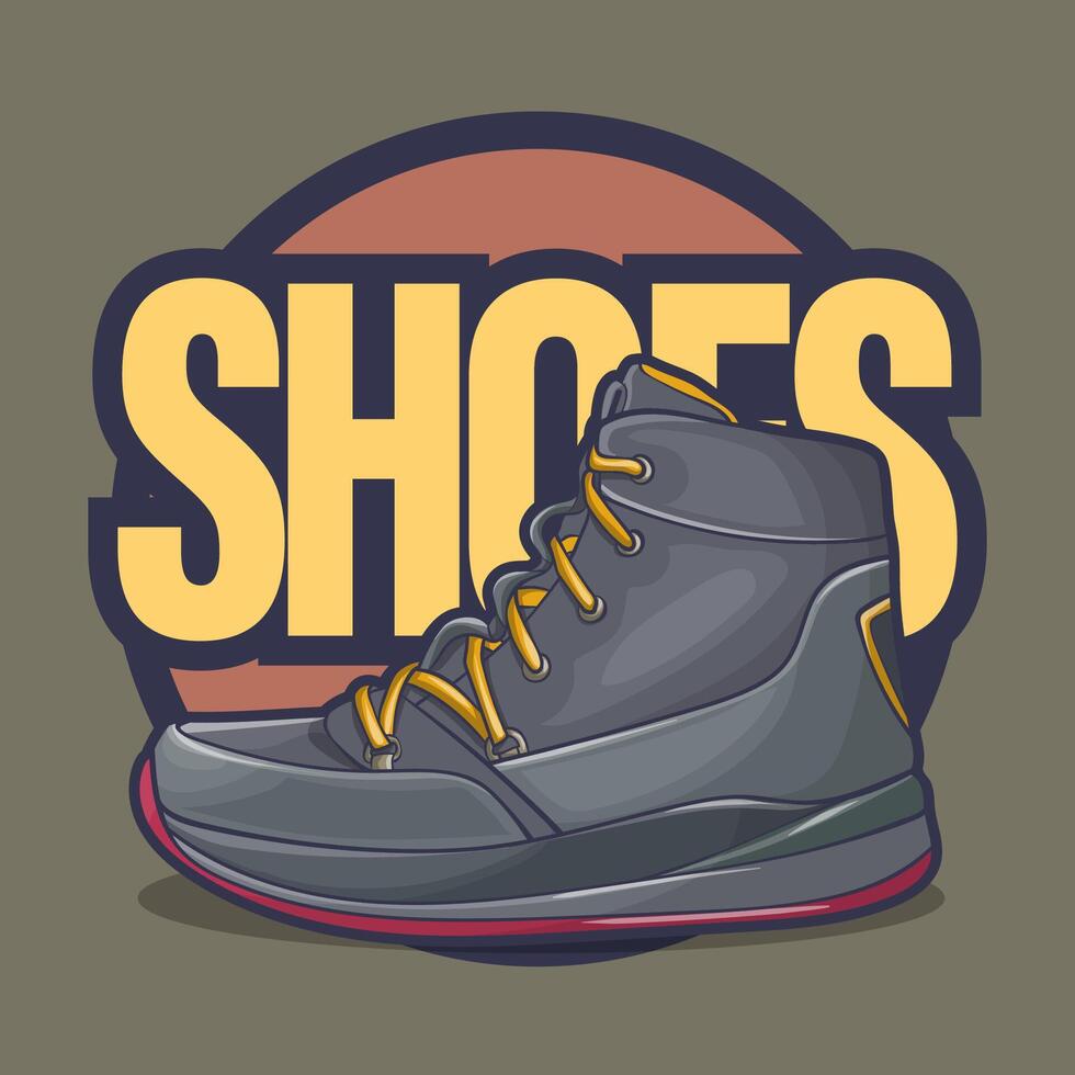 Sneakers shoes vector art with flat illustration style