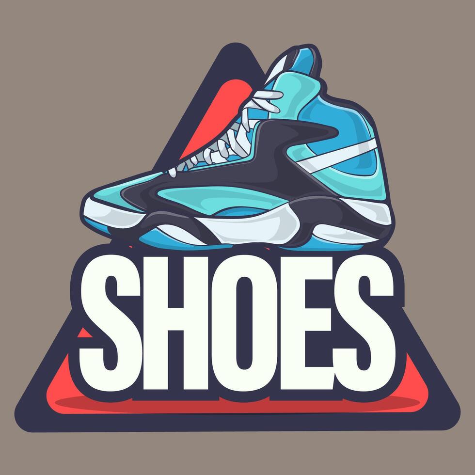 Sneakers shoes vector art with flat illustration style