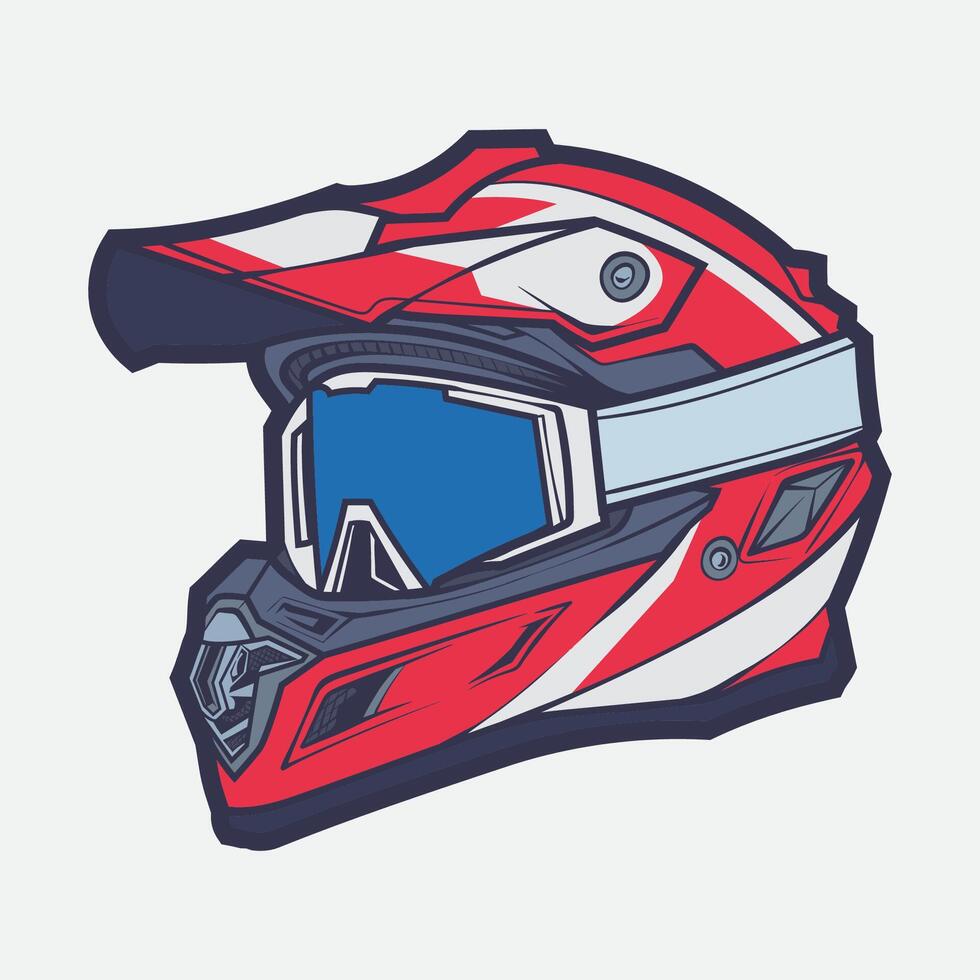 Helmet Motorcycle Cartoon Vector Icon, Cartoon Vector Icon Concept Flat Design. Draw Cartoon Vector Icon Illustration Helmet Motorsycle In Flat Style. Icon Cartoon Vector Helmet Motorsycle Side View