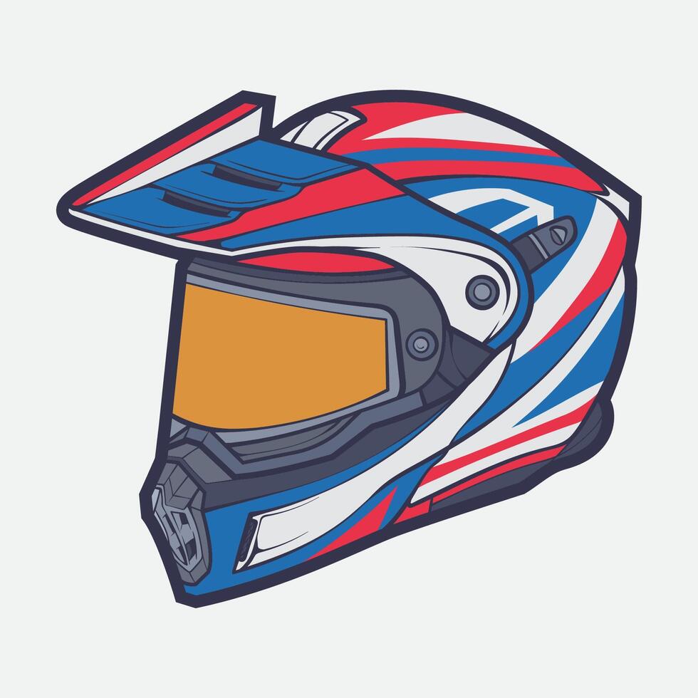 Helmet Motorcycle Cartoon Vector Icon, Cartoon Vector Icon Concept Flat Design. Draw Cartoon Vector Icon Illustration Helmet Motorsycle In Flat Style. Icon Cartoon Vector Helmet Motorsycle Side View