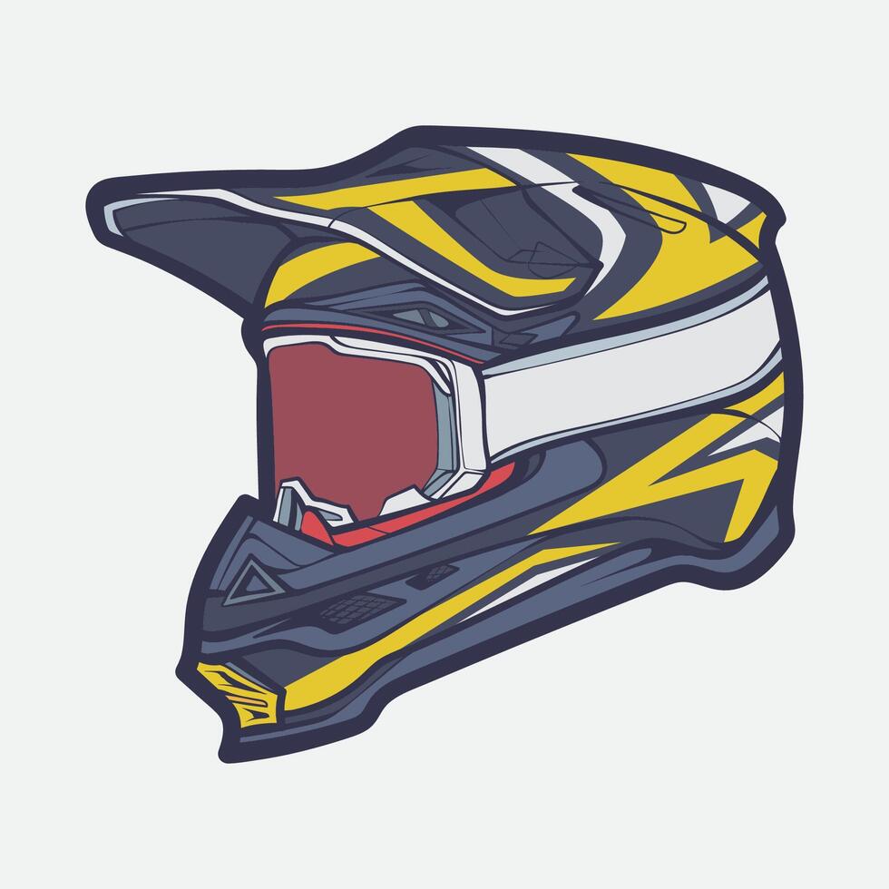 Helmet Motorcycle Cartoon Vector Icon, Cartoon Vector Icon Concept Flat Design. Draw Cartoon Vector Icon Illustration Helmet Motorsycle In Flat Style. Icon Cartoon Vector Helmet Motorsycle Side View