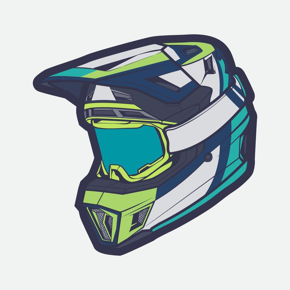 Helmet Motorcycle Cartoon Vector Icon, Cartoon Vector Icon Concept Flat Design. Draw Cartoon Vector Icon Illustration Helmet Motorsycle In Flat Style. Icon Cartoon Vector Helmet Motorsycle Side View