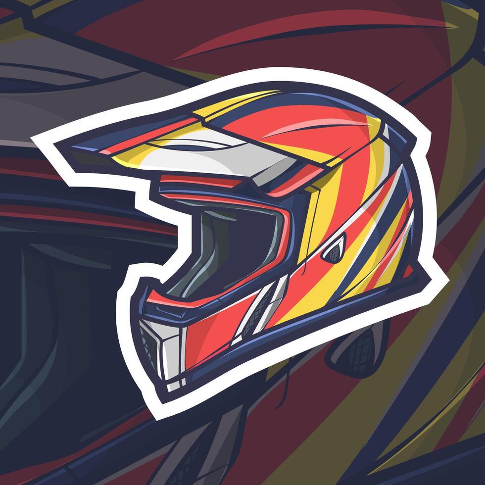 Motorcycle Helmet Vector Illustration, Helmet Motorcycle in a Concept Flat Illustration Design with isolated background