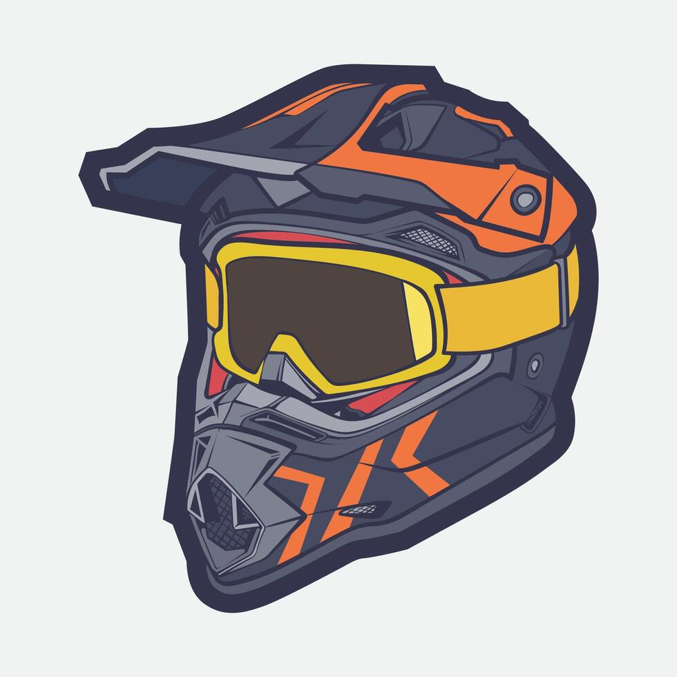 Helmet Motorcycle Cartoon Vector Icon, Cartoon Vector Icon Concept Flat Design. Draw Cartoon Vector Icon Illustration Helmet Motorsycle In Flat Style. Icon Cartoon Vector Helmet Motorsycle Side View