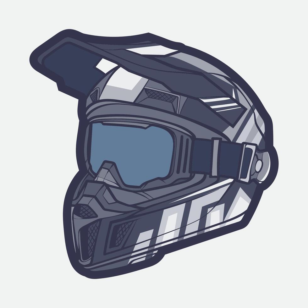 Helmet Motorcycle Cartoon Vector Icon, Cartoon Vector Icon Concept Flat Design. Draw Cartoon Vector Icon Illustration Helmet Motorsycle In Flat Style. Icon Cartoon Vector Helmet Motorsycle Side View