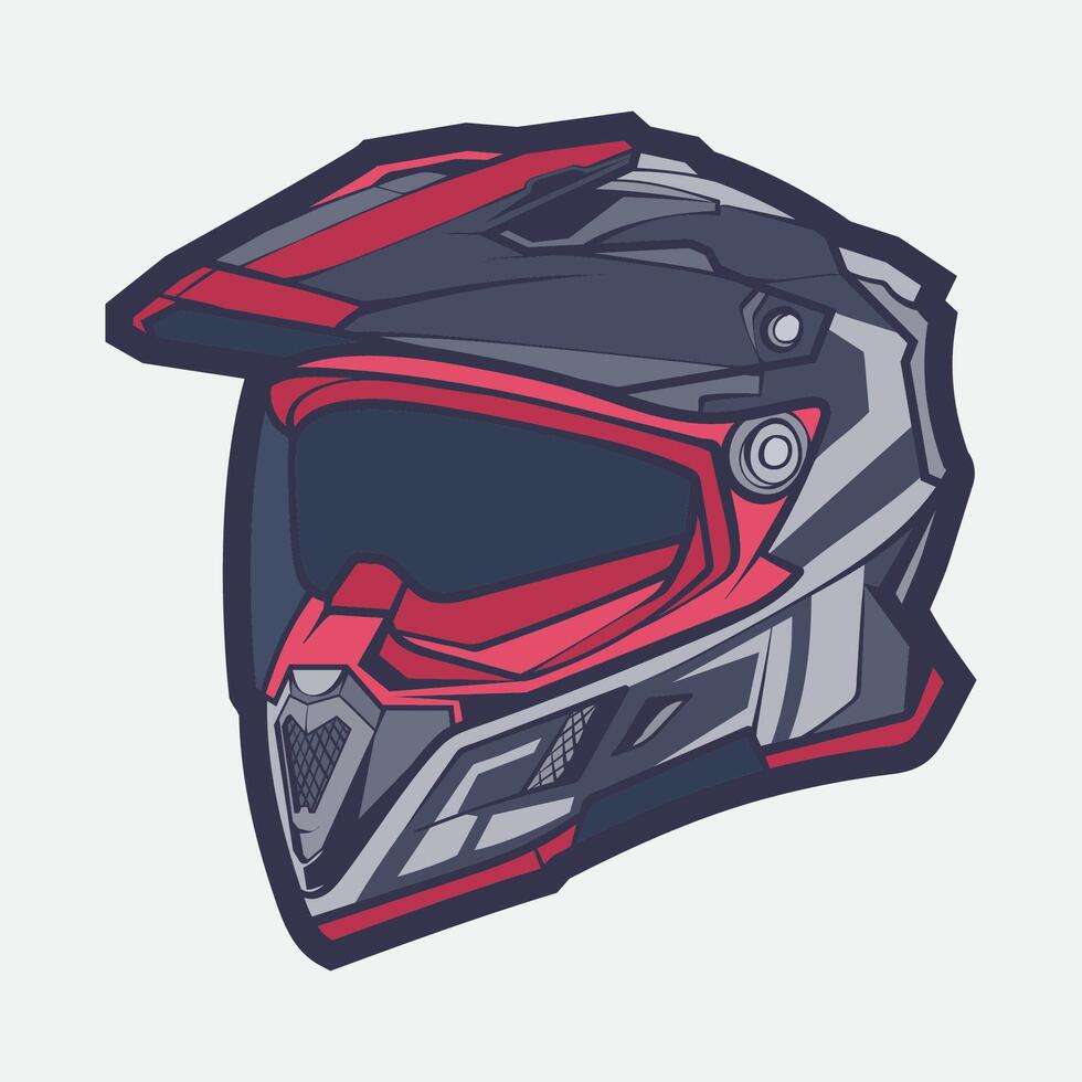 Helmet Motorcycle Cartoon Vector Icon, Cartoon Vector Icon Concept Flat Design. Draw Cartoon Vector Icon Illustration Helmet Motorsycle In Flat Style. Icon Cartoon Vector Helmet Motorsycle Side View