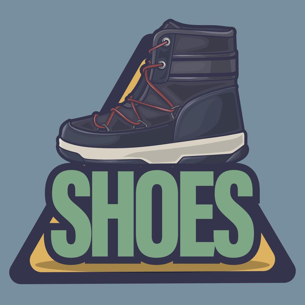 Sneakers shoes vector art with flat illustration style