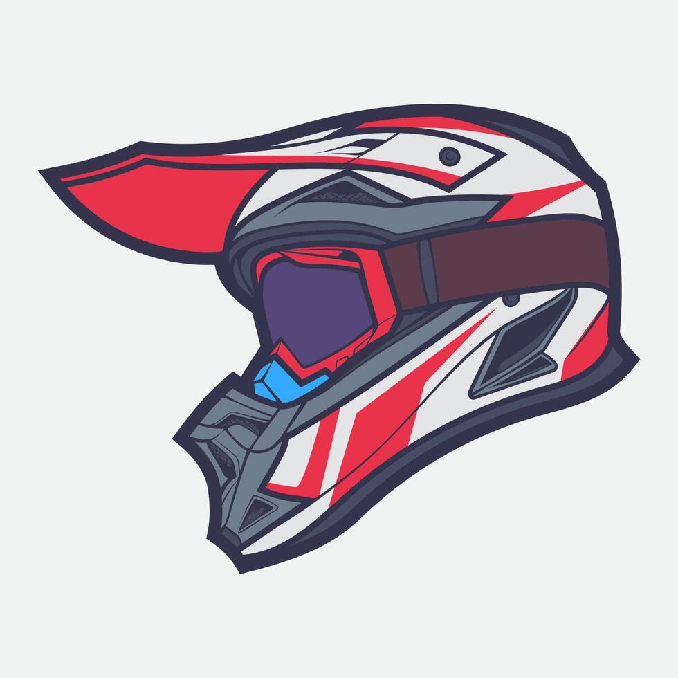 Helmet Motorcycle Cartoon Vector Icon, Cartoon Vector Icon Concept Flat Design. Draw Cartoon Vector Icon Illustration Helmet Motorsycle In Flat Style. Icon Cartoon Vector Helmet Motorsycle Side View