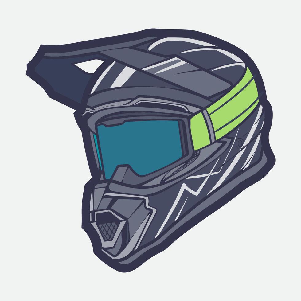 Helmet Motorcycle Cartoon Vector Icon, Cartoon Vector Icon Concept Flat Design. Draw Cartoon Vector Icon Illustration Helmet Motorsycle In Flat Style. Icon Cartoon Vector Helmet Motorsycle Side View