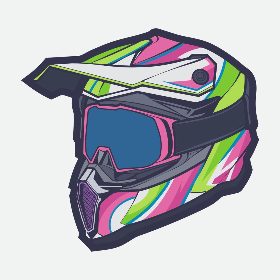 Helmet Motorcycle Cartoon Vector Icon, Cartoon Vector Icon Concept Flat Design. Draw Cartoon Vector Icon Illustration Helmet Motorsycle In Flat Style. Icon Cartoon Vector Helmet Motorsycle Side View