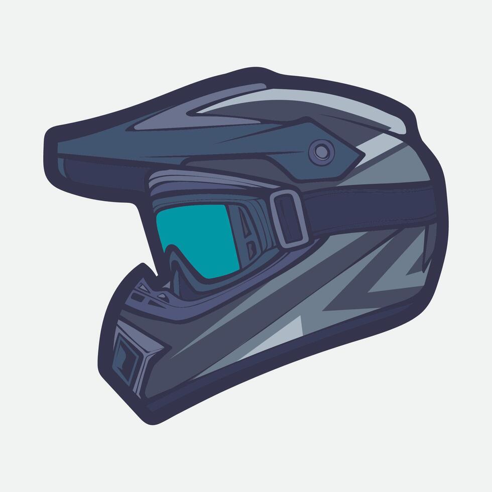 Helmet Motorcycle Cartoon Vector Icon, Cartoon Vector Icon Concept Flat Design. Draw Cartoon Vector Icon Illustration Helmet Motorsycle In Flat Style. Icon Cartoon Vector Helmet Motorsycle Side View