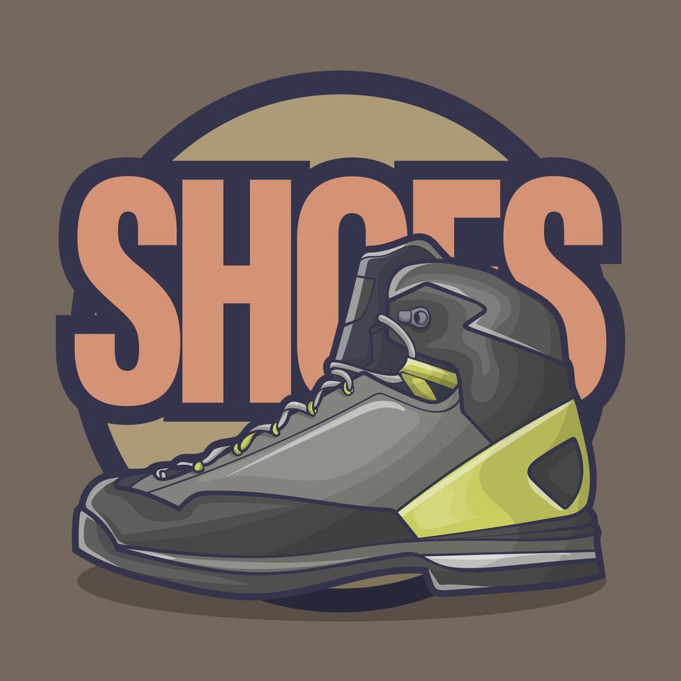 Sneakers shoes vector art with flat illustration style