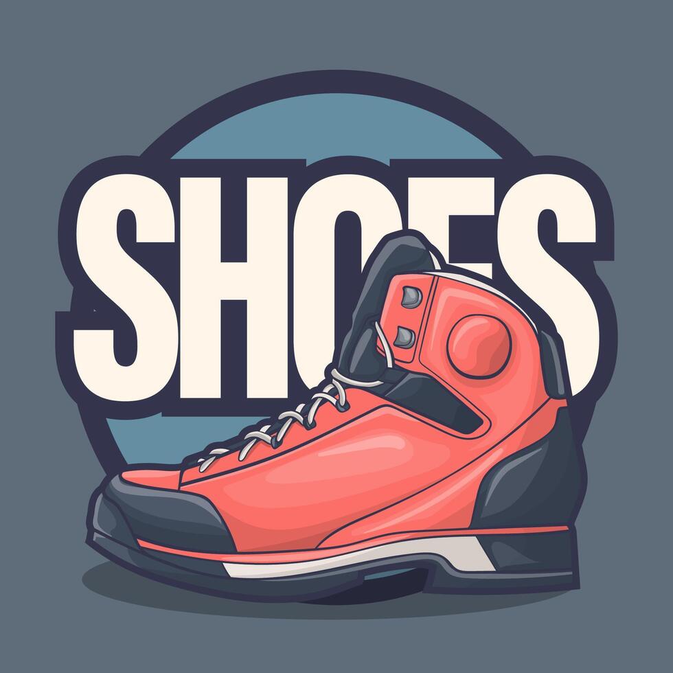 Sneakers shoes vector art with flat illustration style