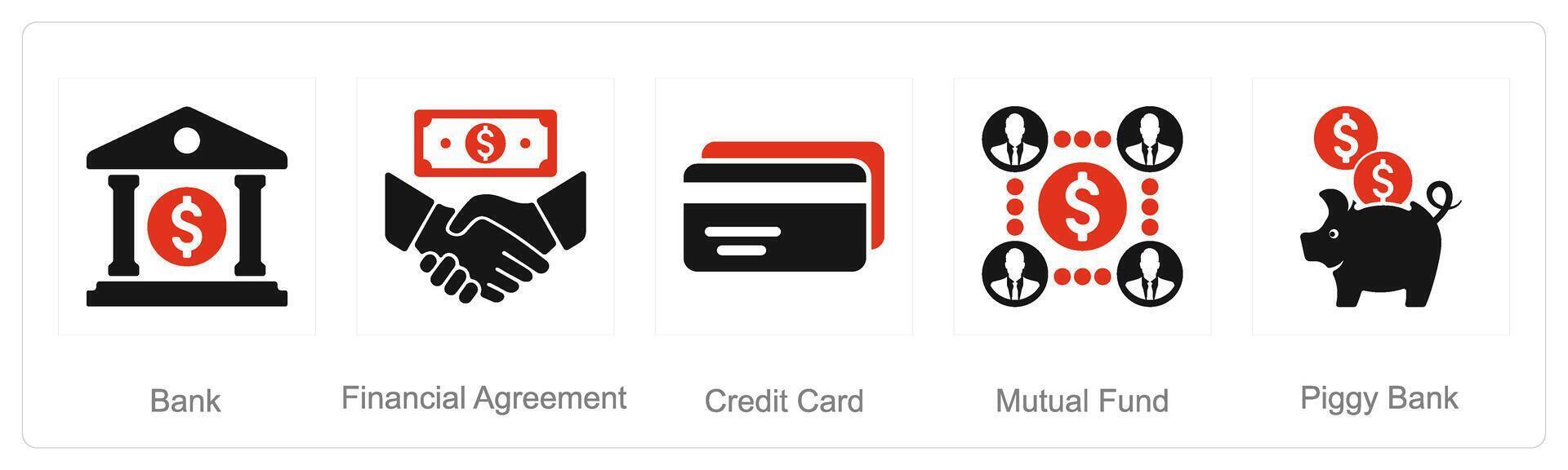 A set of 5 Finance icons as increase revenue, growth, budget vector