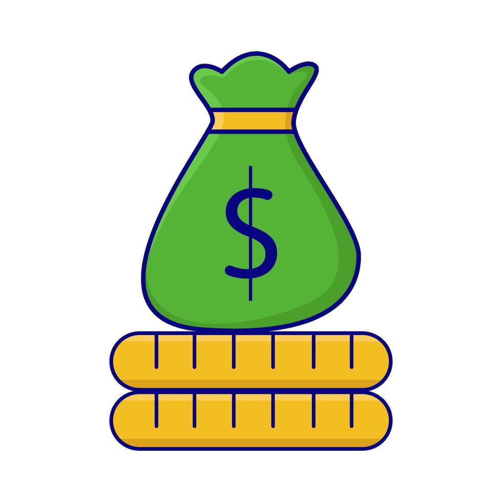 Illustration of money bag vector