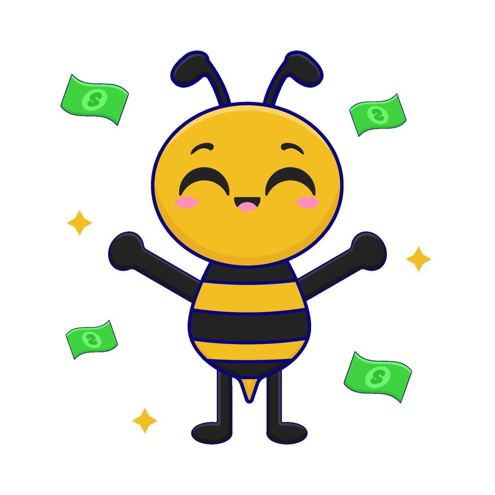 Illustration of cute bee vector