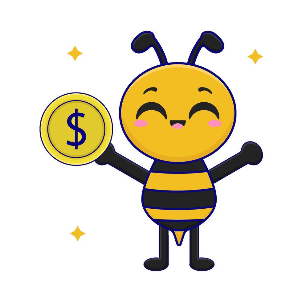 Illustration of cute bee vector