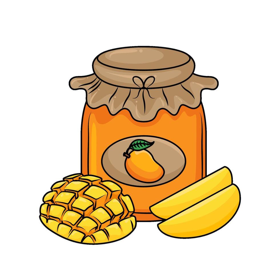ilustración de mango mermelada vector