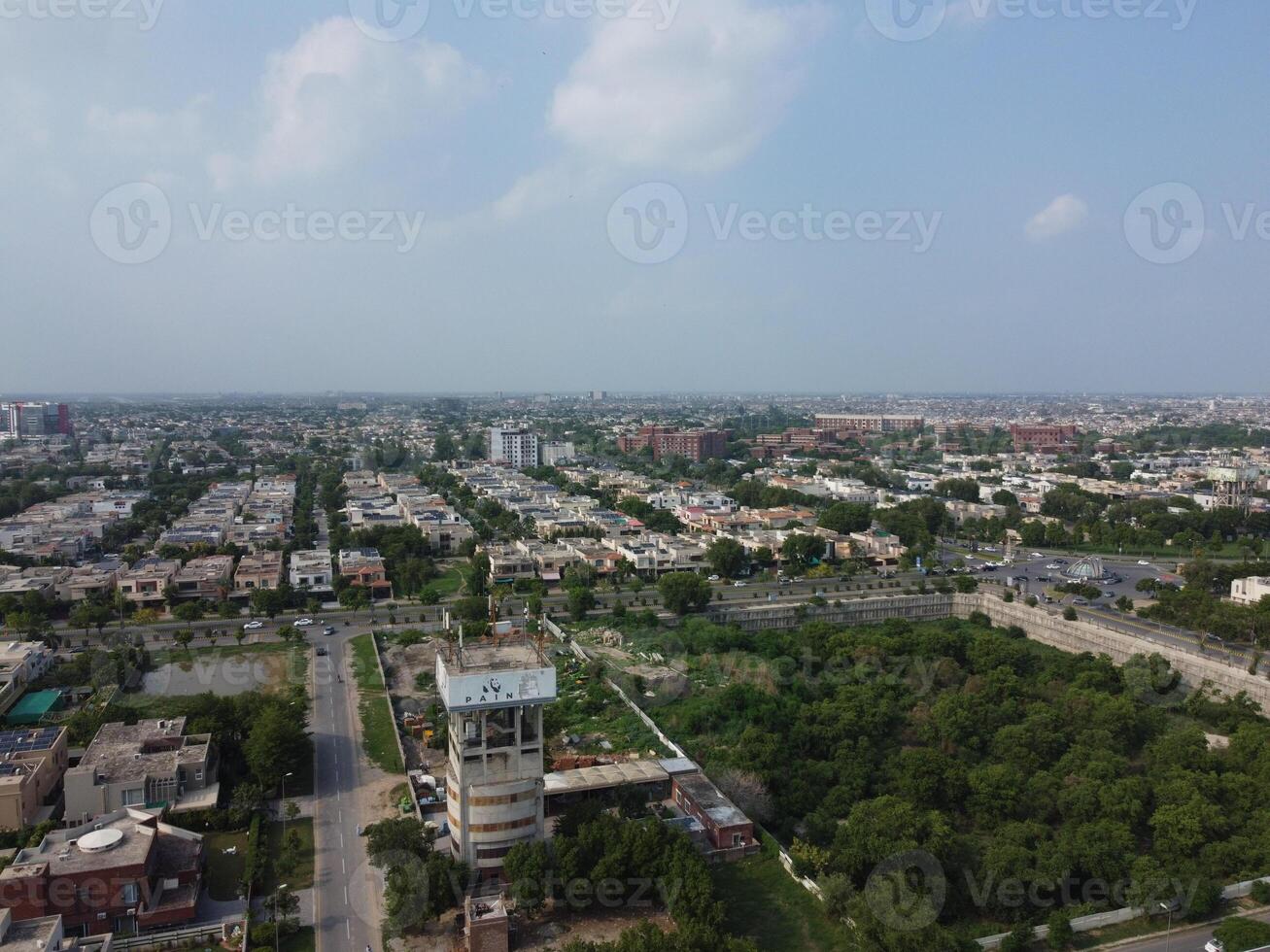 Street of residential houses photo