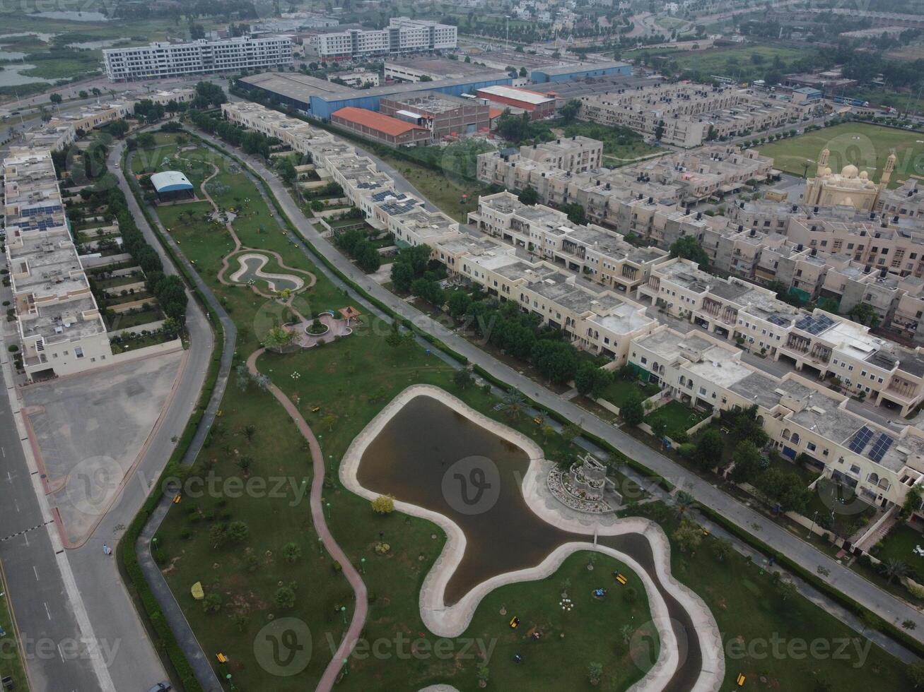 Street of residential houses photo