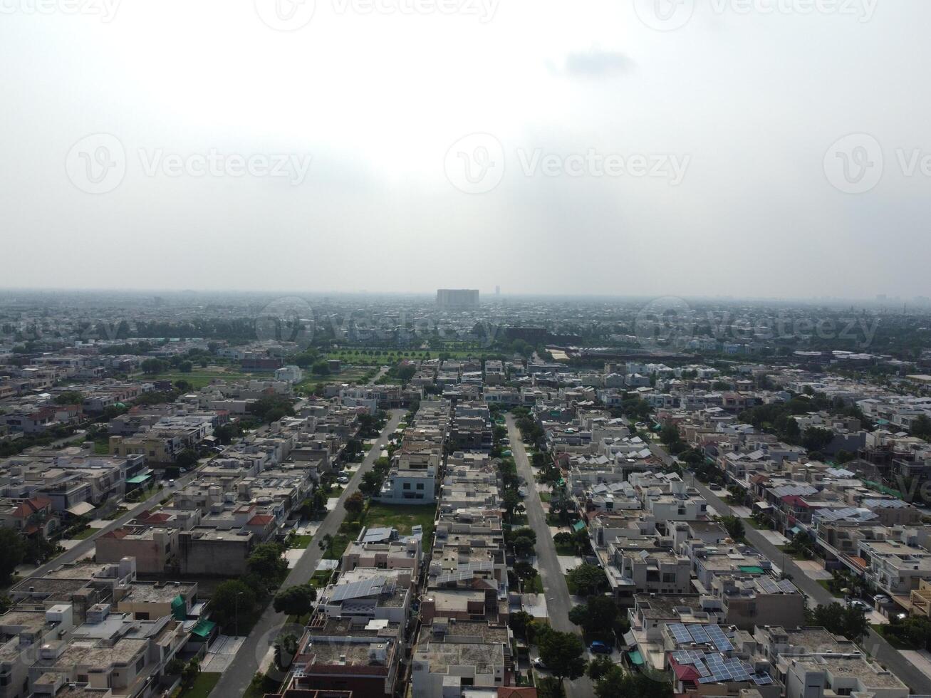 Street of residential houses photo
