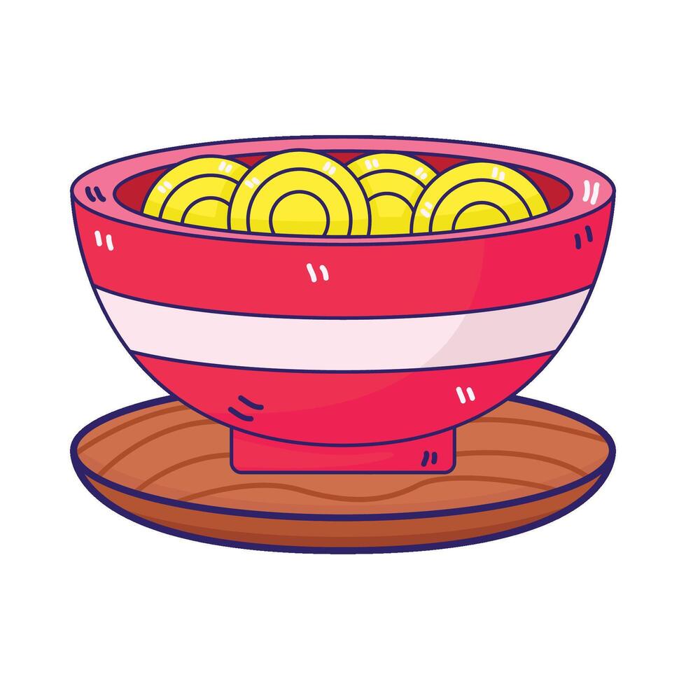 ilustración de fideos vector