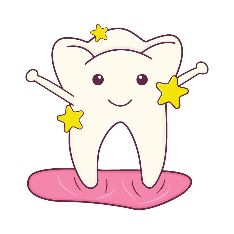 Illustration of brushing teeth vector