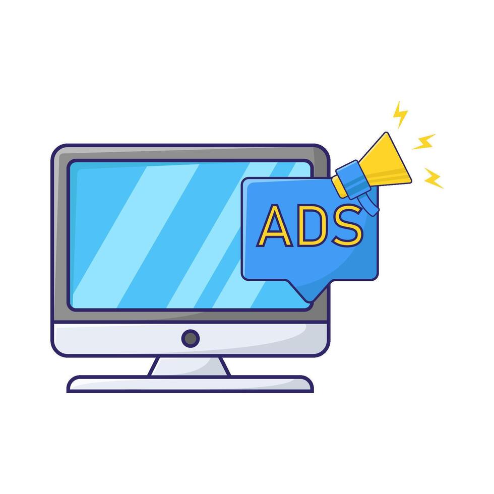 Illustration of online advertising vector