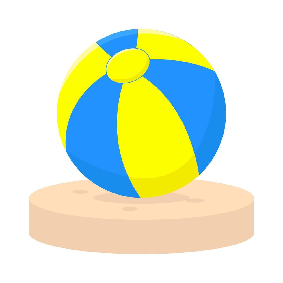 ilustración de playa pelota vector