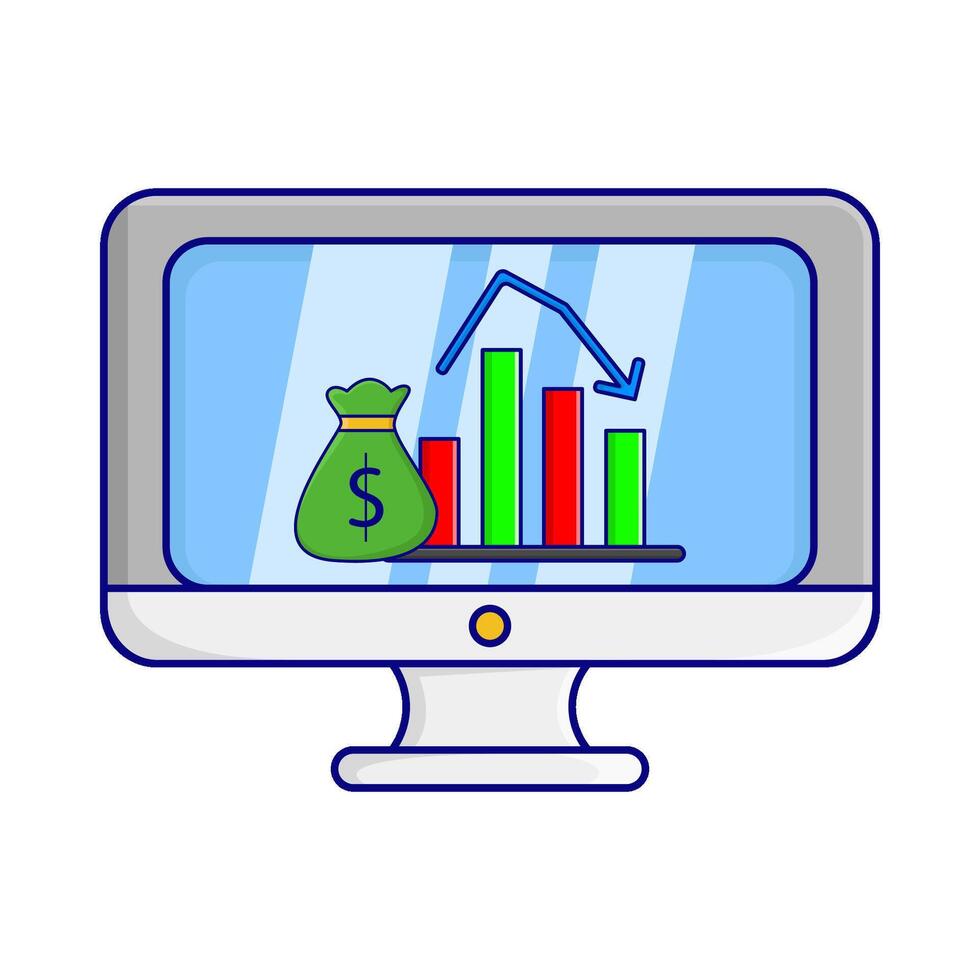 Illustration of online investment vector