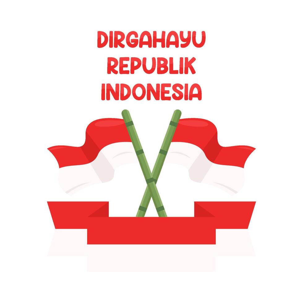 ilustración de dirgahayu republik Indonesia vector