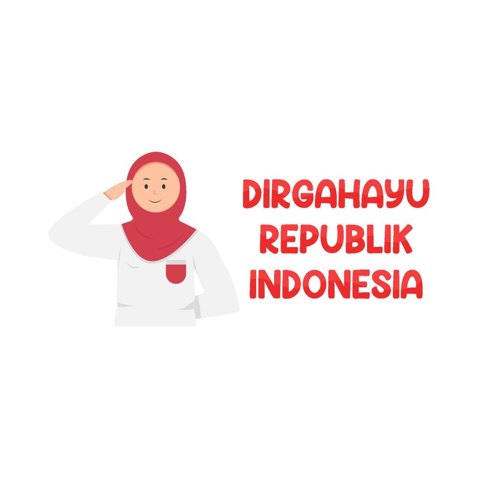 ilustración de dirgahayu republik Indonesia vector