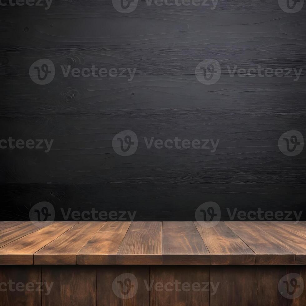 AI generated Wooden floor with a blackboard photo
