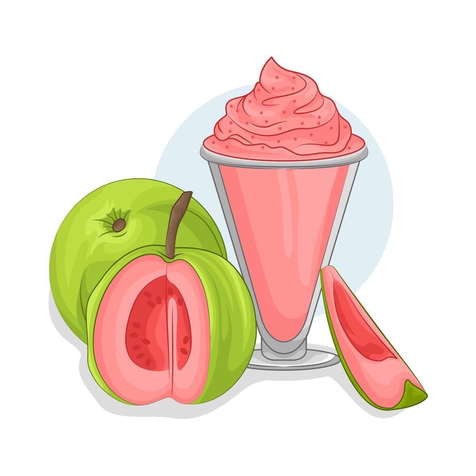 ilustración de guayaba jugo vector