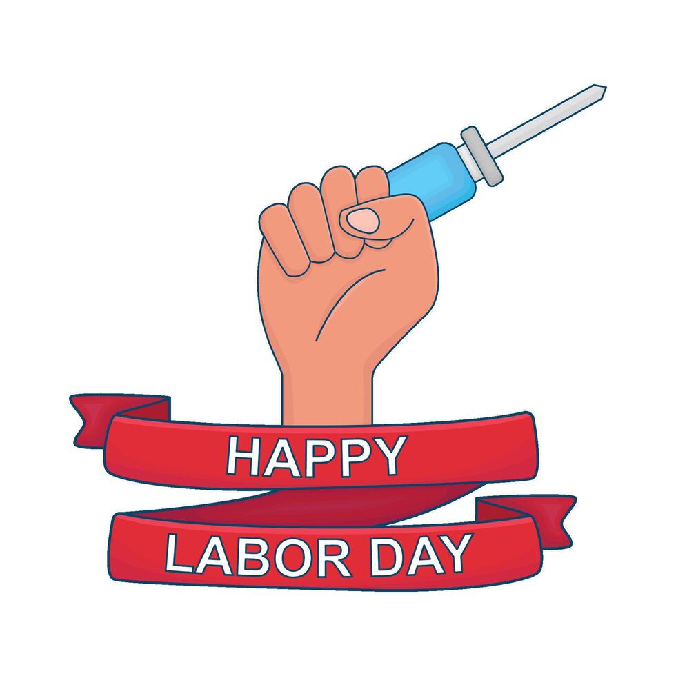 Illustration of happy labor day vector