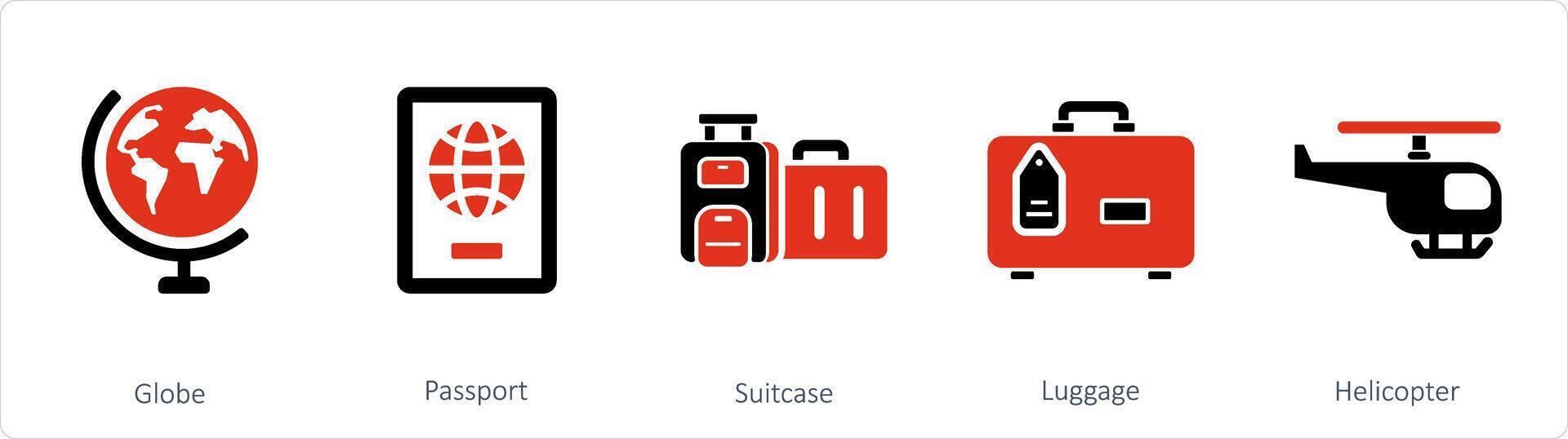 A set of 5 Mix icons as rainy day, rain, thunder storm vector