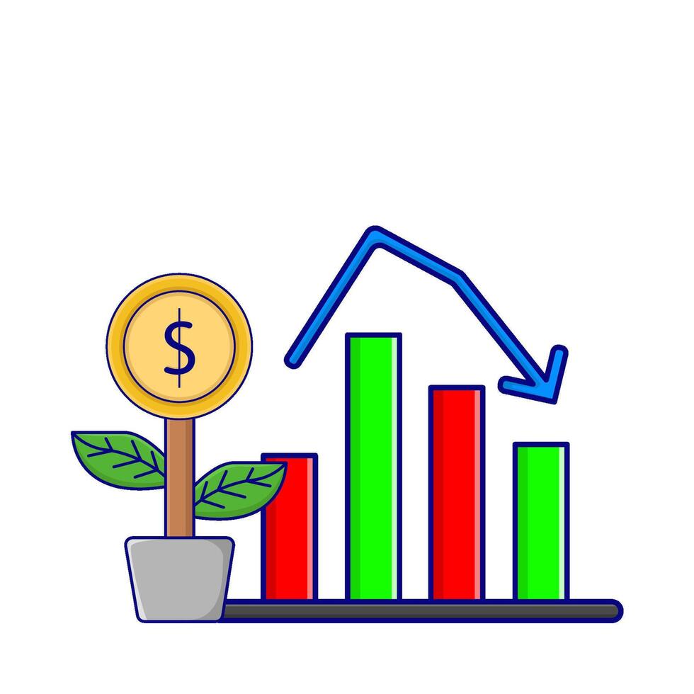 Illustration of investment graph vector