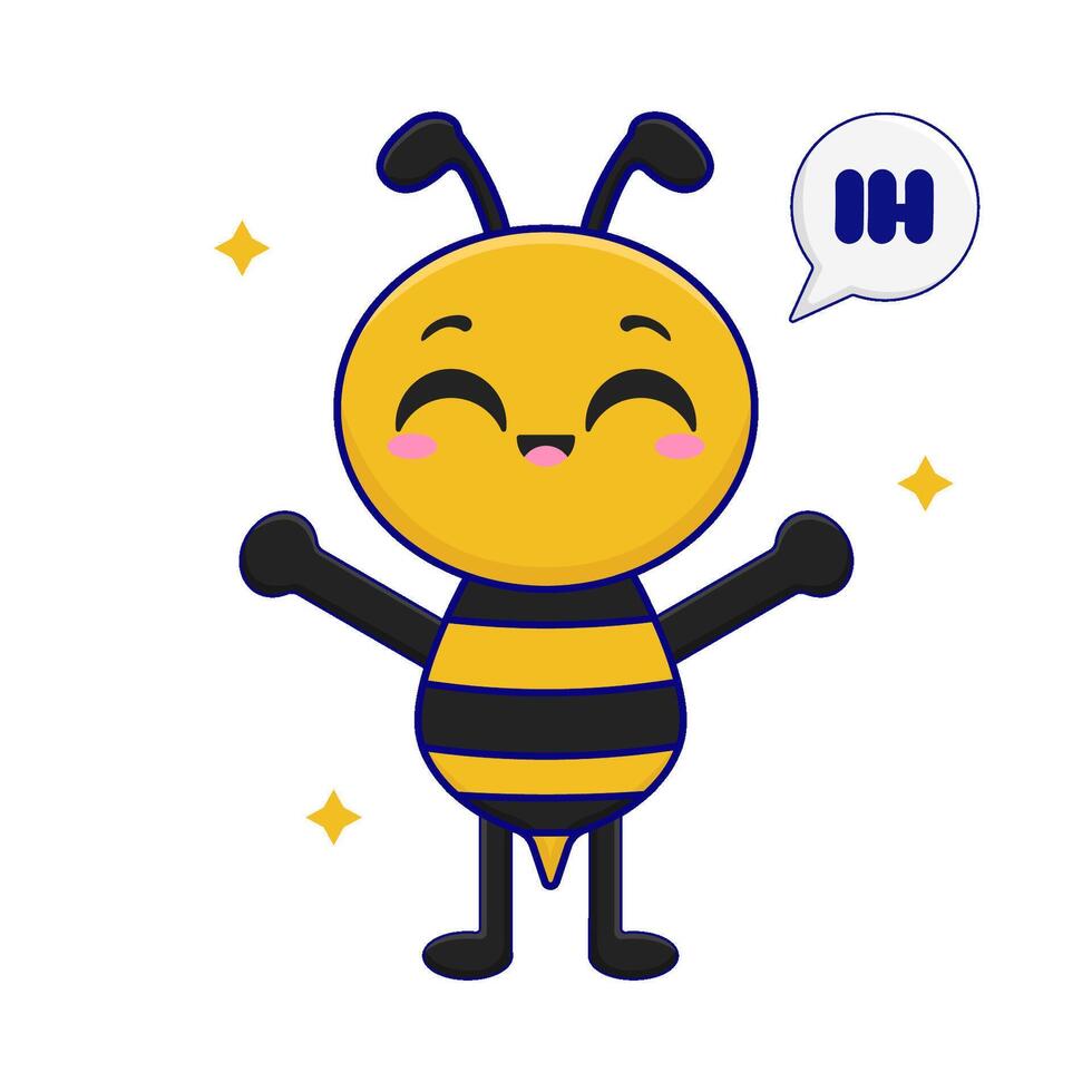 Illustration of cute bee vector