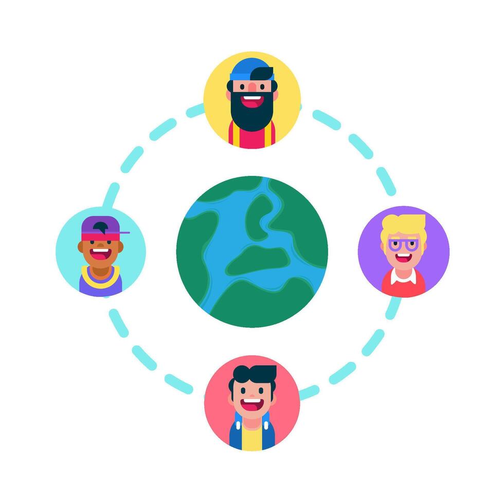 Illustration of people network vector