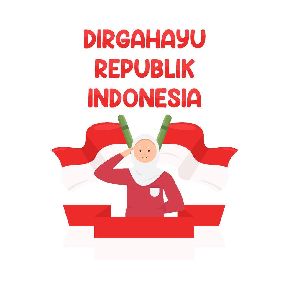 ilustración de dirgahayu republik Indonesia vector