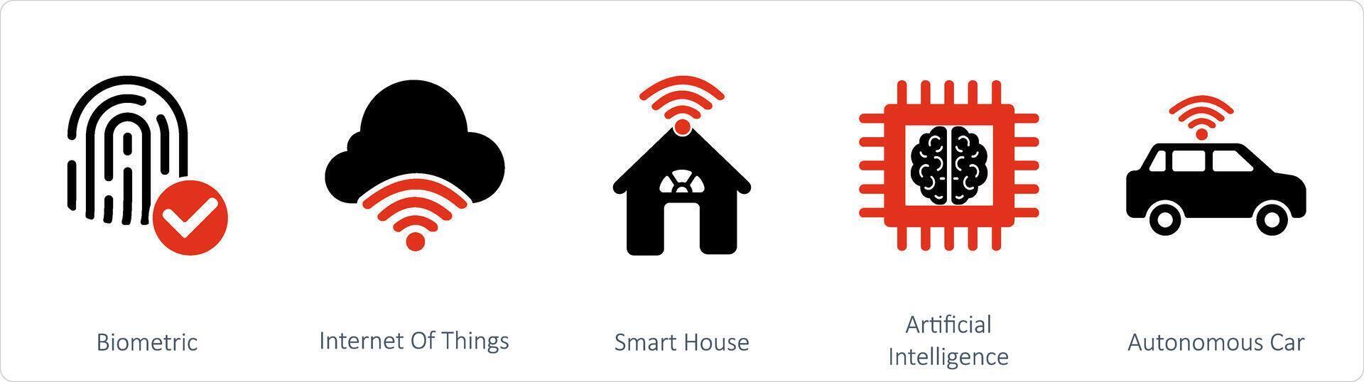 A set of 5 Mix icons as parcel, collect parcel, parcel setting vector