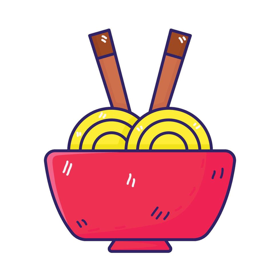 ilustración de fideos vector