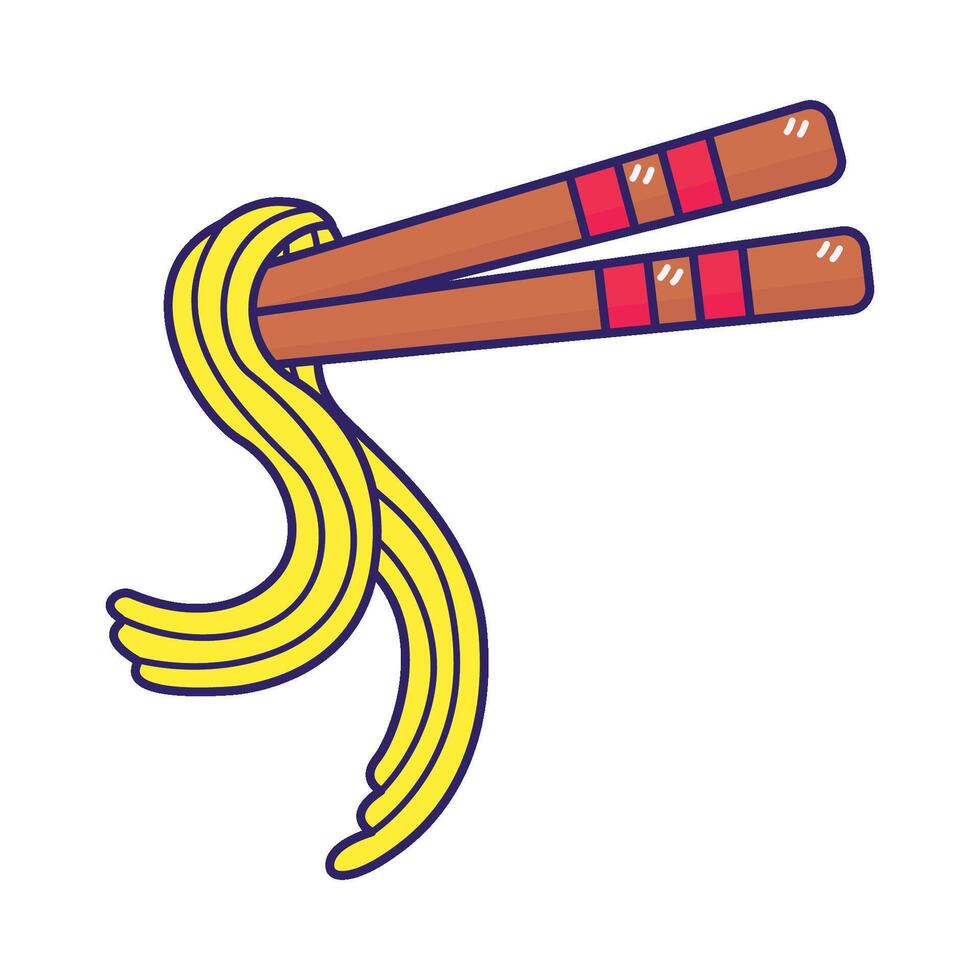 ilustración de fideos vector